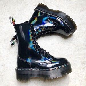 Black Patent Leather Women's Boots